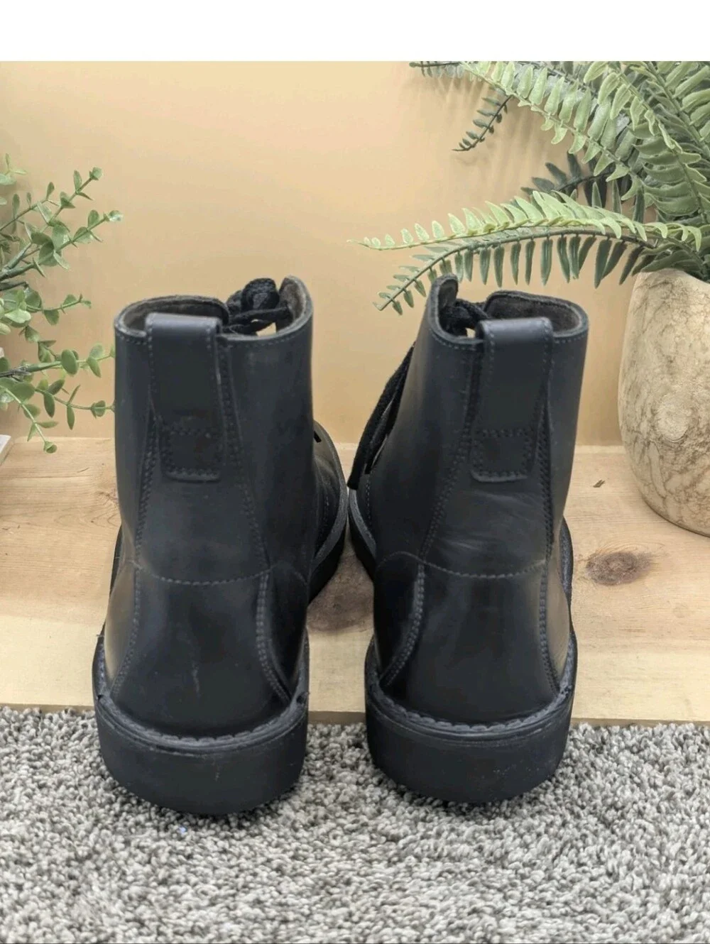 Clark's Bushacre Black Leather Mens Size 12M Chukka Boots Lace Up Casual Dress